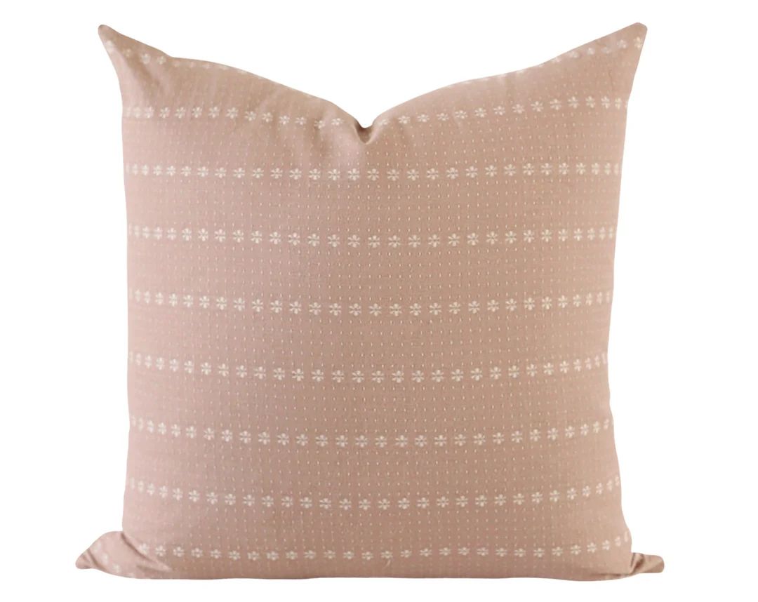 Blush Stripe Throw Pillow Cover, Pink Pillow, Blush Boho Pillow, Striped Pillow, Peach Throw Pill... | Etsy (US)