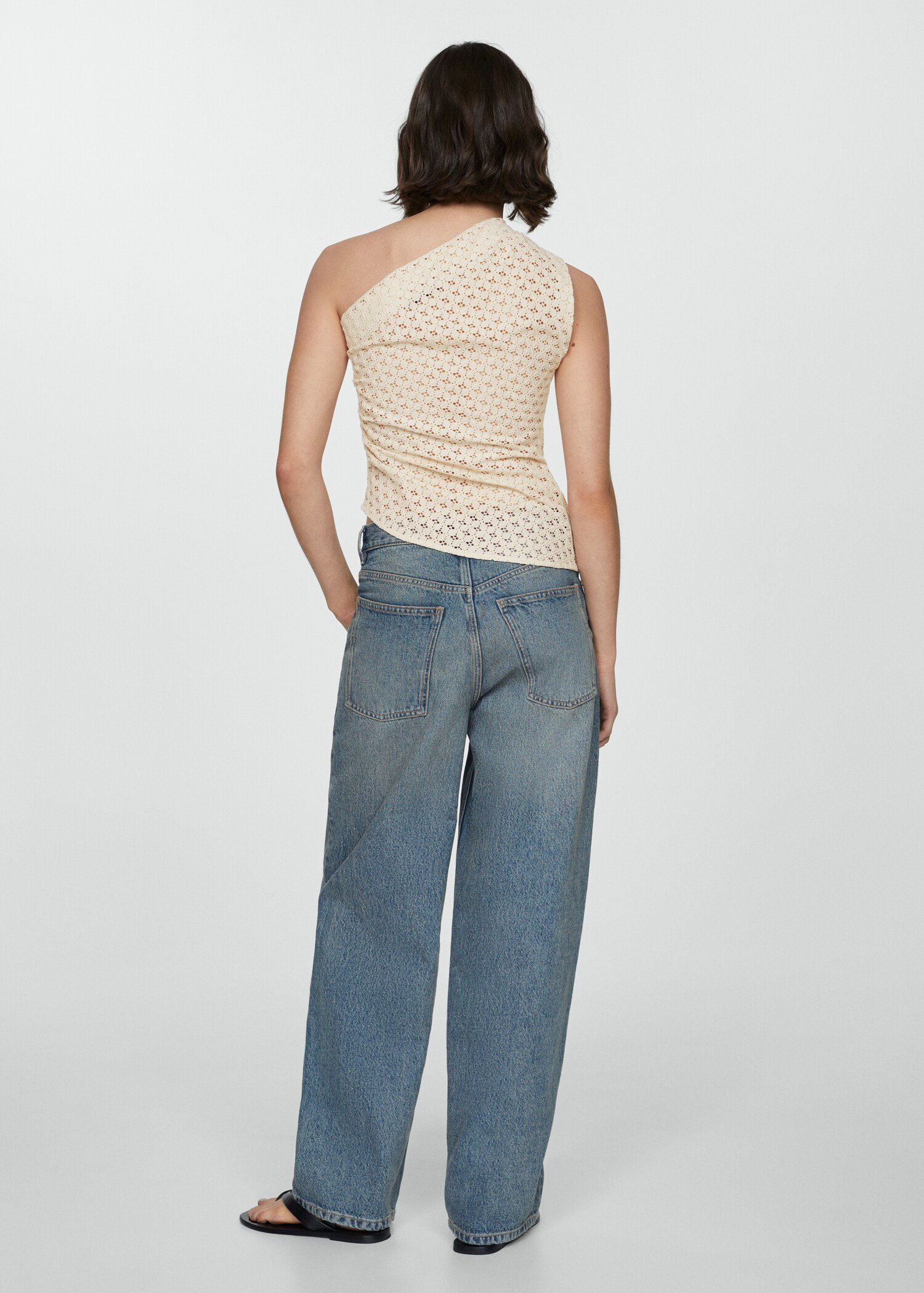 Asymmetrical openwork top | MANGO (UK)