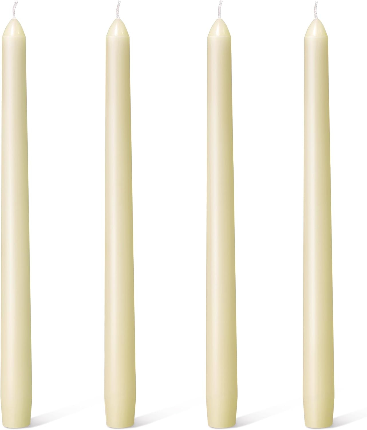 Everymoment Ivory Taper Candles - 4 Pack 10 Inch Candlesticks - Dripless & Smokeless Tapered Candle 8 Hours Unscented Cream Candle Sticks - Perfect for Wedding Holiday Dinner Party Home Decor | Amazon (US)