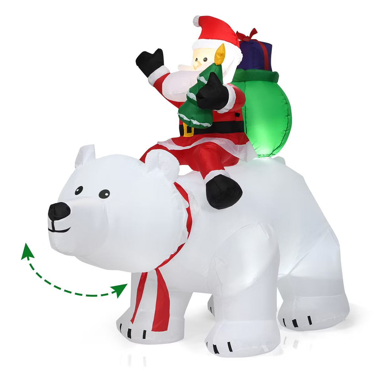 Costway 6.5 FT Christmas Inflatable Santa Riding Polar Bear w/ Shaking Head LED Lights | Target