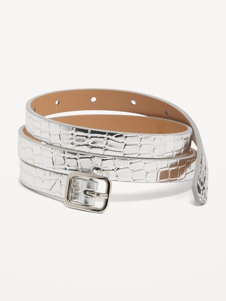 Skinny Metallic Belt For Women (0.75 Inches) | Old Navy (US)