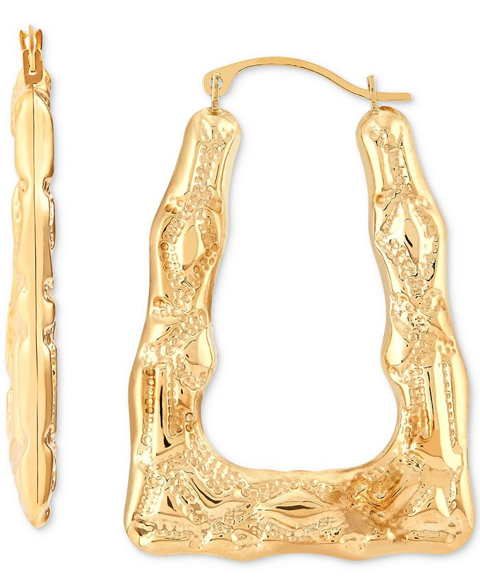 Textured Handbag-Shape Hoop Earrings in 10k Gold | Macys (US)
