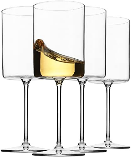 Superlative Edge Wine Glasses Square [Set of 4] White & Red Wine Goblets, Premium Clear Glass Bor... | Amazon (US)