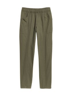 High-Waisted Cropped Linen-Blend Tapered Pants for Women | Old Navy (US)