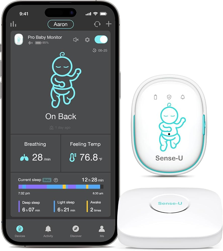 Sense-U Pro Baby Monitor(Long Range) – Tracks Breathing Movement, Rollover & Temperature Anywhe... | Amazon (US)