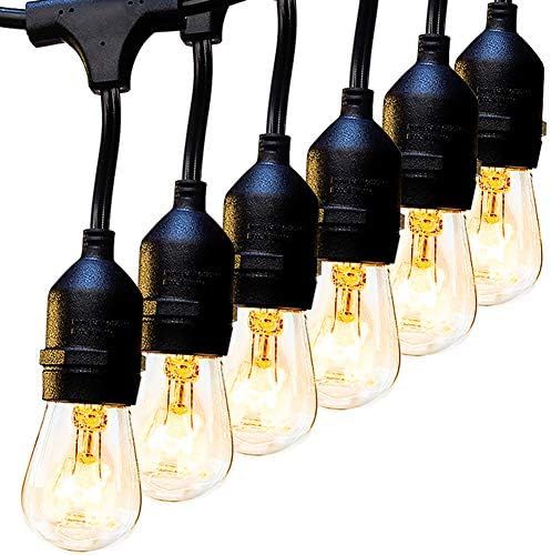 2 Pack 48 FT Outdoor String Lights Commercial Grade Weatherproof Strand 16 Edison Vintage Bulbs 1... | Amazon (US)