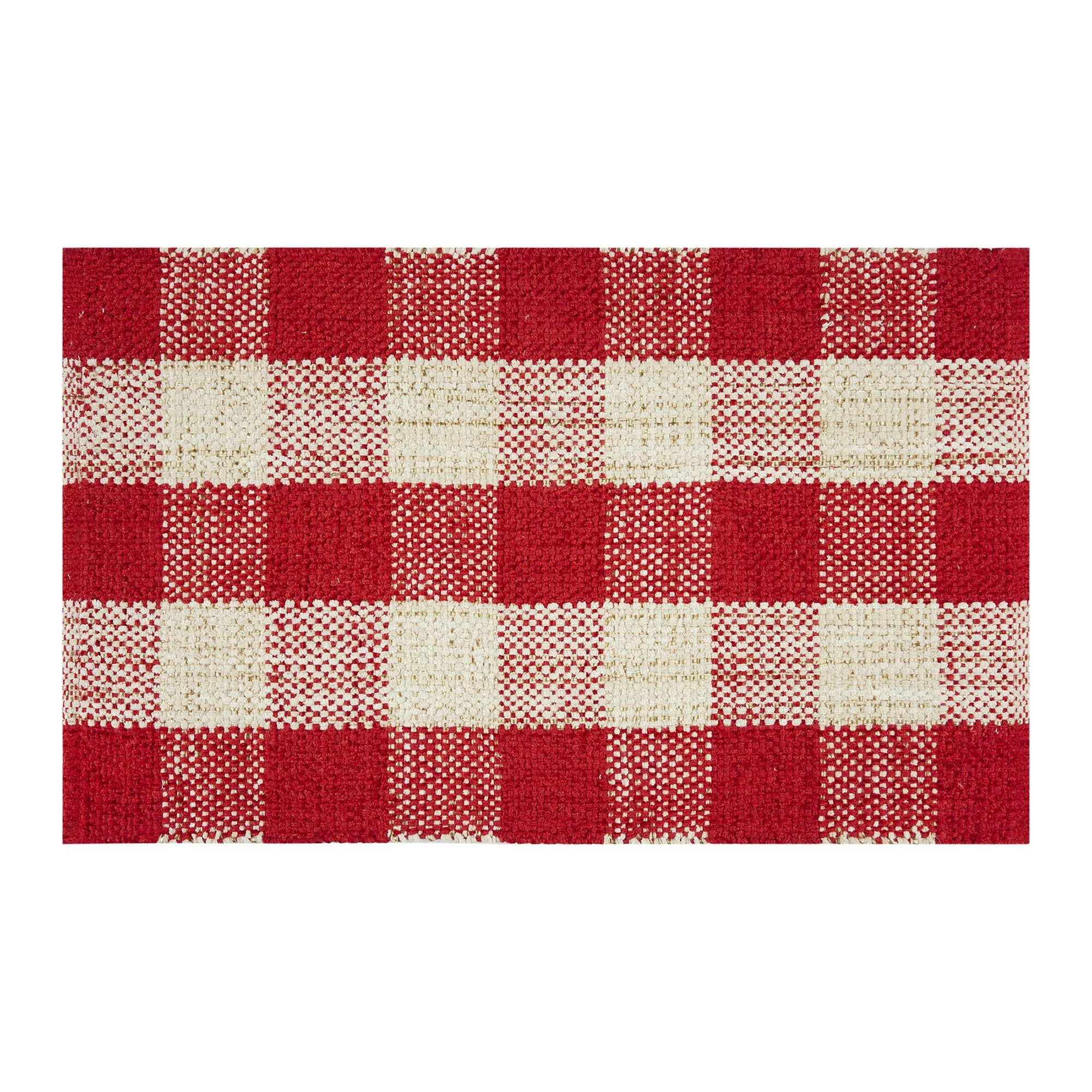 Holiday Time Red Plaid 20" x 34" Accent Rug | Walmart (US)