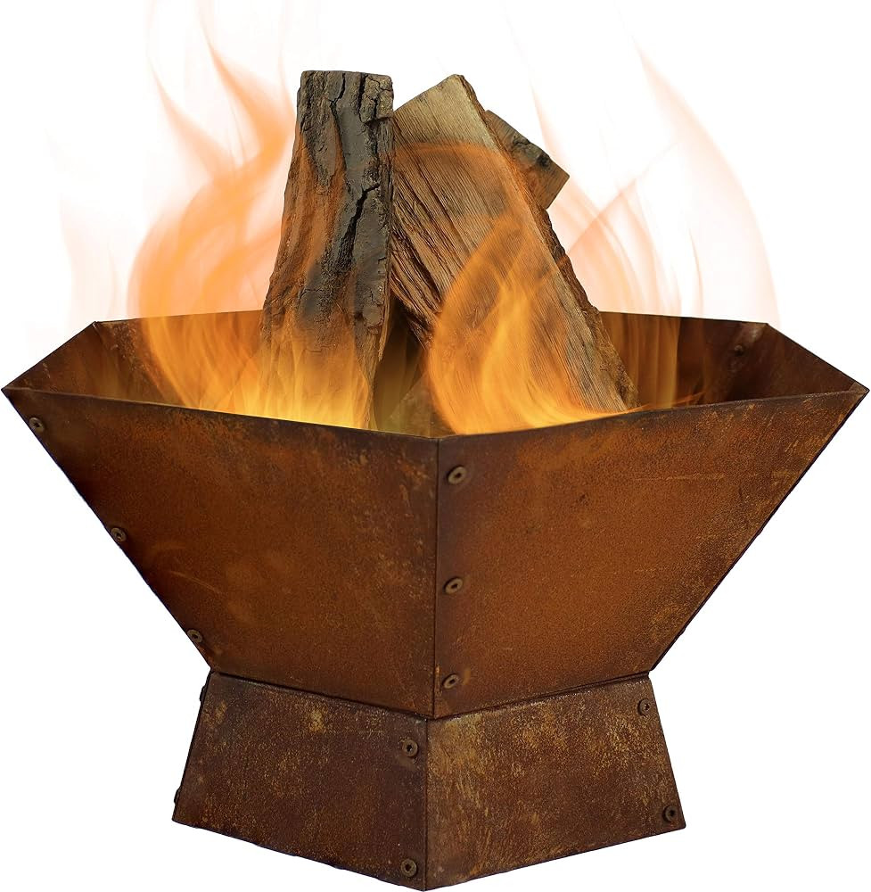 Sunnydaze Rustic Affinity 23-Inch Steel Raised Outdoor Fire Pit Kit with Oxidized Finish - Hexago... | Amazon (US)
