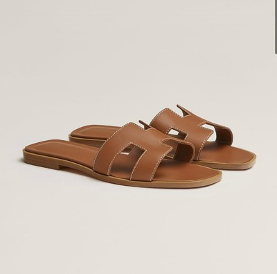 Hermes Oran sandal    color gold    size 38   Original Price is 700+ Tax  | eBay | eBay US
