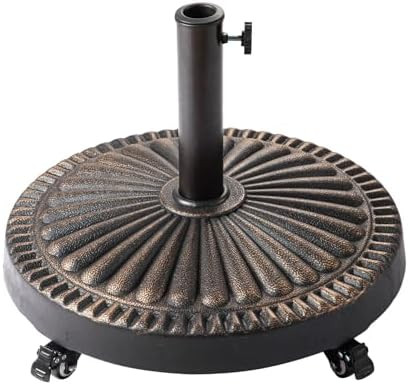 C-Hopetree 52 lb Heavy Duty Round Base Stand with Rolling Wheels for Outdoor Patio Market Table U... | Amazon (US)