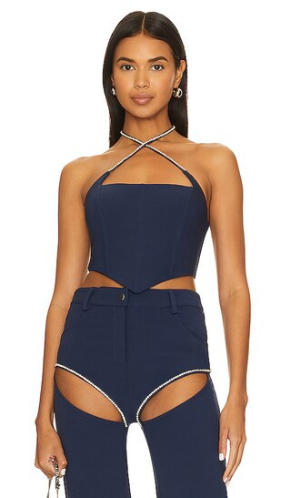 Marina Corset Top in Navy | Revolve Clothing (Global)