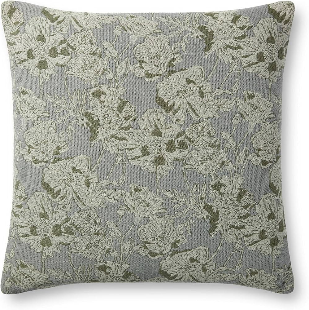 Chris Loves Julia x Loloi Matilda Collection PCJ0008 Silver Sage 18'' x 18'' Pillow | Amazon (US)