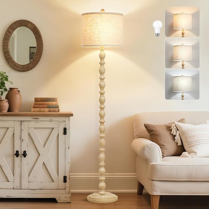 Farmhouse Floor Lamps for Living Room, Standing Lamp with Bulb | Amazon (US)