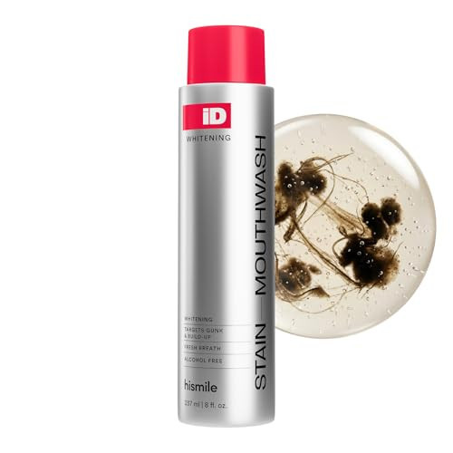 Hismile iD Stain Whitening Mouthwash, Gunk Removing Mouthwash for Fresh Breath, Hydrogen Peroxide Mouthwash to Promote Whiter Teeth, Peroxide Rinse with Essential Oils 237ml | Amazon (US)