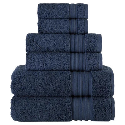 Laural Home Navy Spa Collection 6-Pc. Cotton Towel Set | Target