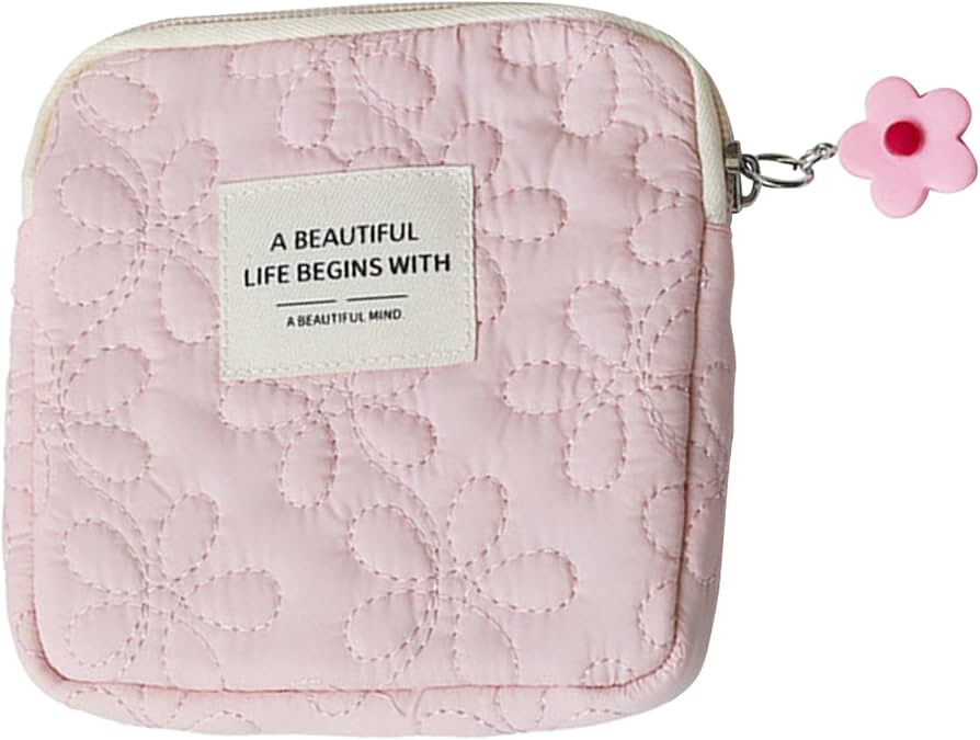 Fashion Women Small Cosmetic Bag Travel Mini Sanitary Napkins Organizer Make Up Coin Money Card L... | Amazon (US)