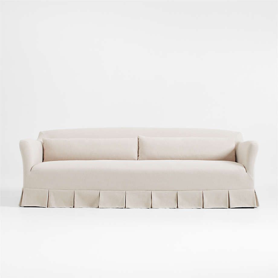 Crawford 90" Slipcovered Sofa with Box-Pleated Skirt by Jake Arnold | Crate & Barrel | Crate & Barrel