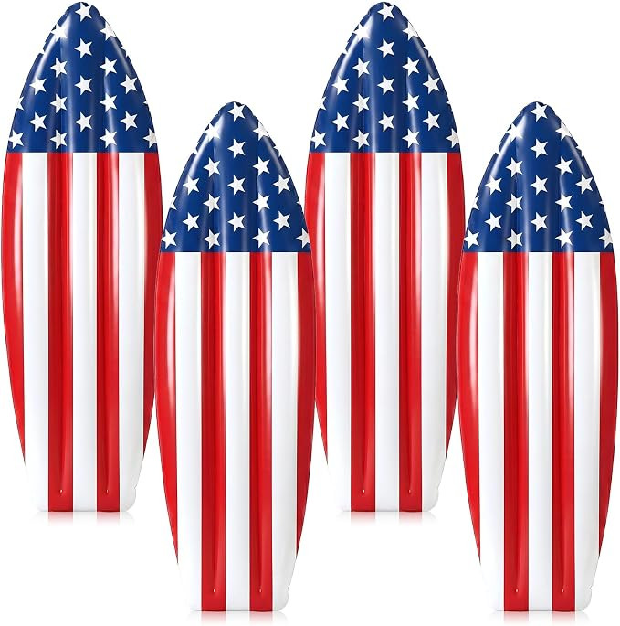 2Pcs 4th of July Inflatable Surf Board 36 Inch Patriotic Inflatable Pool Floats USA Flag Party De... | Amazon (US)