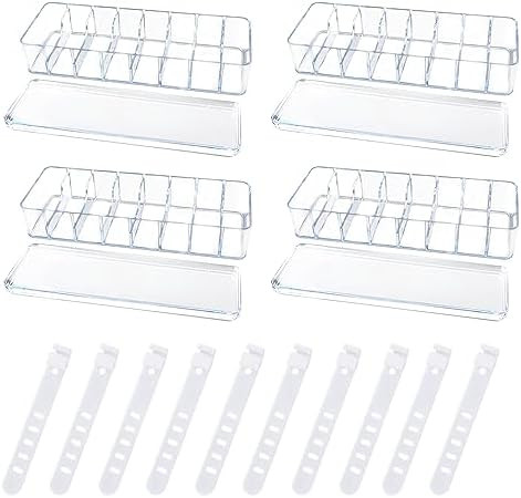 4pcs Clear Cable Management Box, Cord Organizer Box with 40 Cable Ties Clear Charger Cord Organiz... | Amazon (US)
