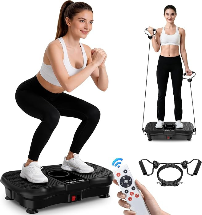 Vibration Plate Exercise Machine,Vibration Plate for Lymphatic Drainage Weight Loss.120 Adjustable Speeds Exercise Equipment,450 Lbs Capacity Home Workout Equipment | Amazon (US)