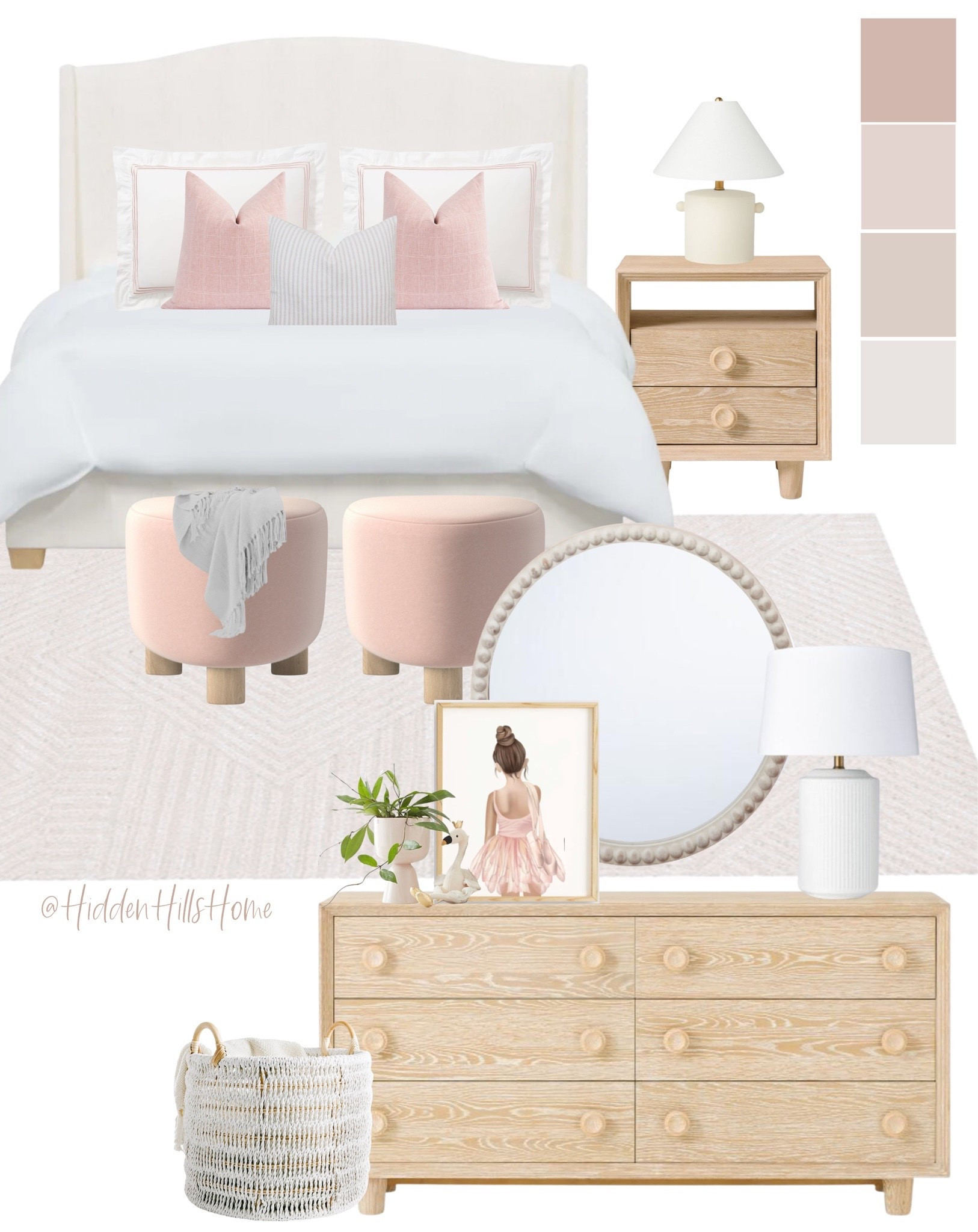 Teen girls bedroom decor, girls bedroom decor ideas, girls room mood board, pink and white girls room inspiration, girls room ideas #girlsbedroom

#LTKHome #LTKSaleAlert #LTKKids