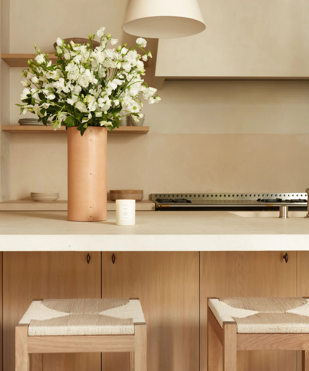 Large Leather Rivet Vase | Jenni Kayne