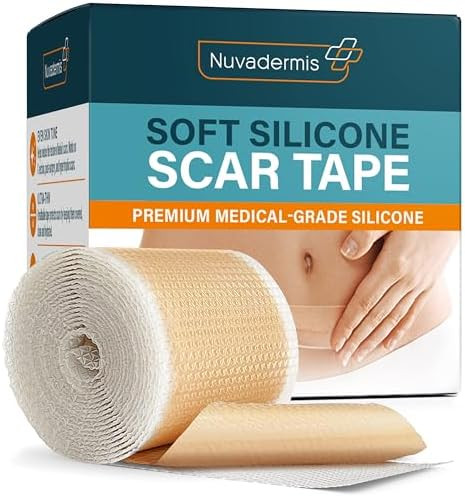 NUVADERMIS Silicone Scar Sheets for Surgical Scars - 120" x 1.5" Roll - Medical Grade Silicone Sc... | Amazon (US)