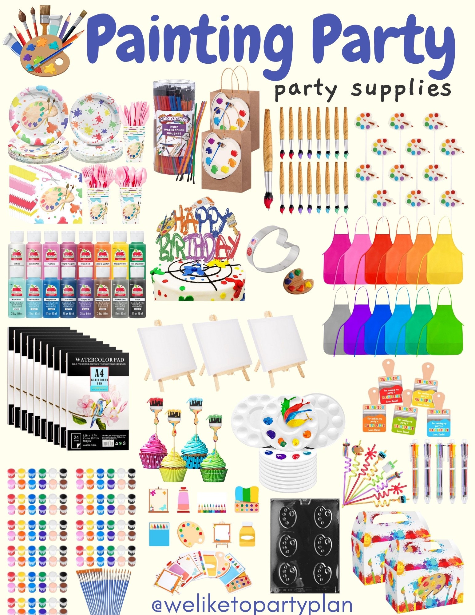 Painting Themed Party Supplies 🎨🖌️🫟