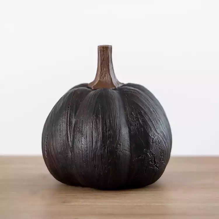 Black Wood Grain Pumpkin, 5 in. | Kirkland's Home