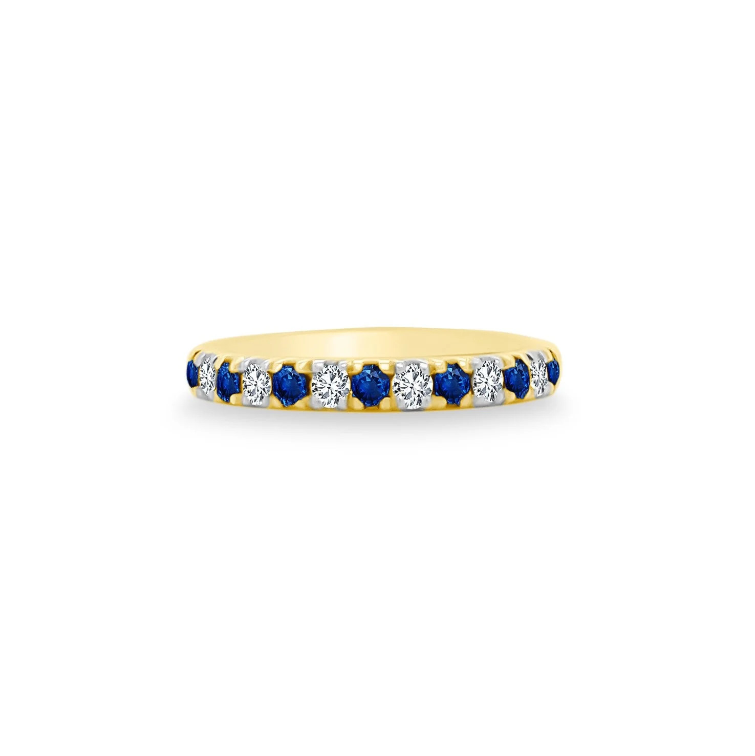 Gemstone and Diamond Halfway Band | LINDSEY LEIGH JEWELRY