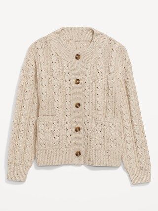 Speckled Cable-Knit Cardigan Sweater for Women | Old Navy (US)
