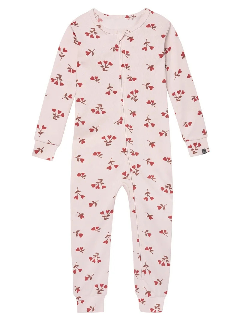 Modern Moments by Gerber Toddler Neutral Valentine´s Day One-Piece Pajama, Sizes 12M-5T | Walmart (US)