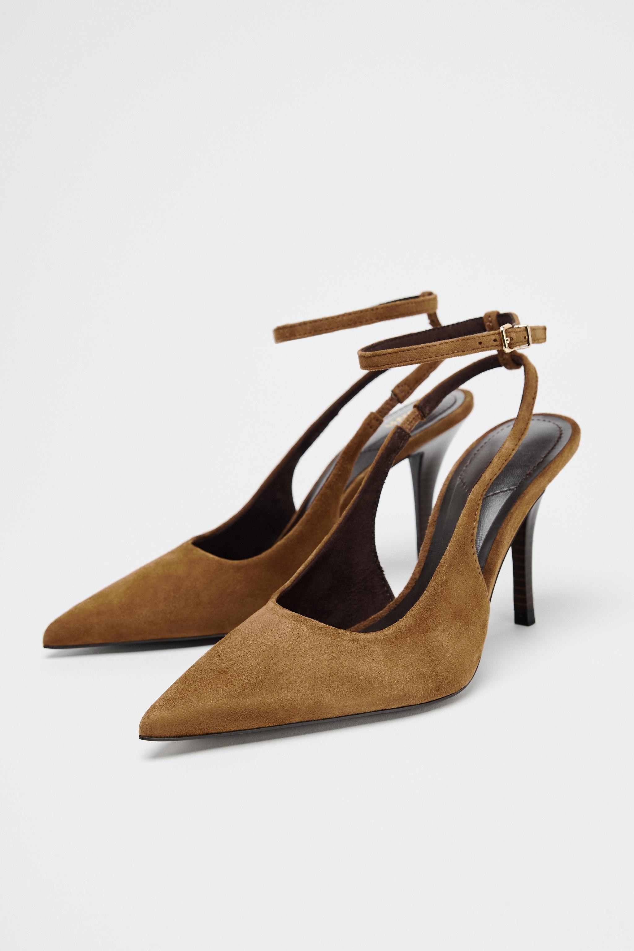 SUEDE SLINGBACK HEELS | Zara US