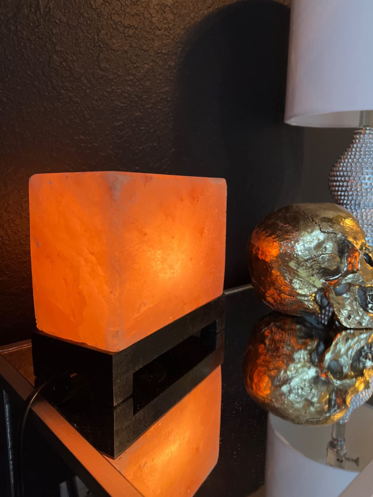 d'aplomb 100% Authentic Natural Himalayan Salt Lamp;Hand-Carved Modern Rectangle Rare Pink Crysta... | Amazon (US)