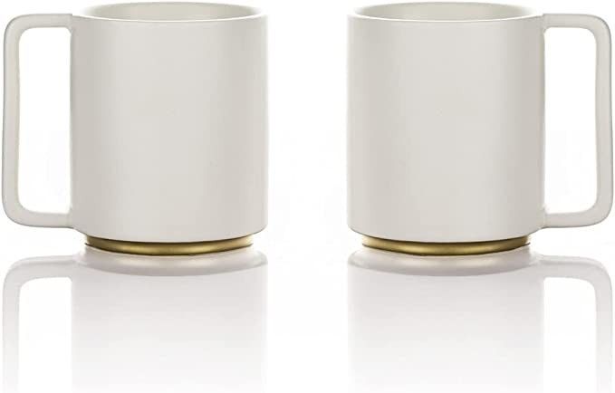 Lafeeca Ceramic Coffee Mug with Handle Tea Cup Large 13.5 oz Stackable Hand Painted Base Set of 2... | Amazon (US)