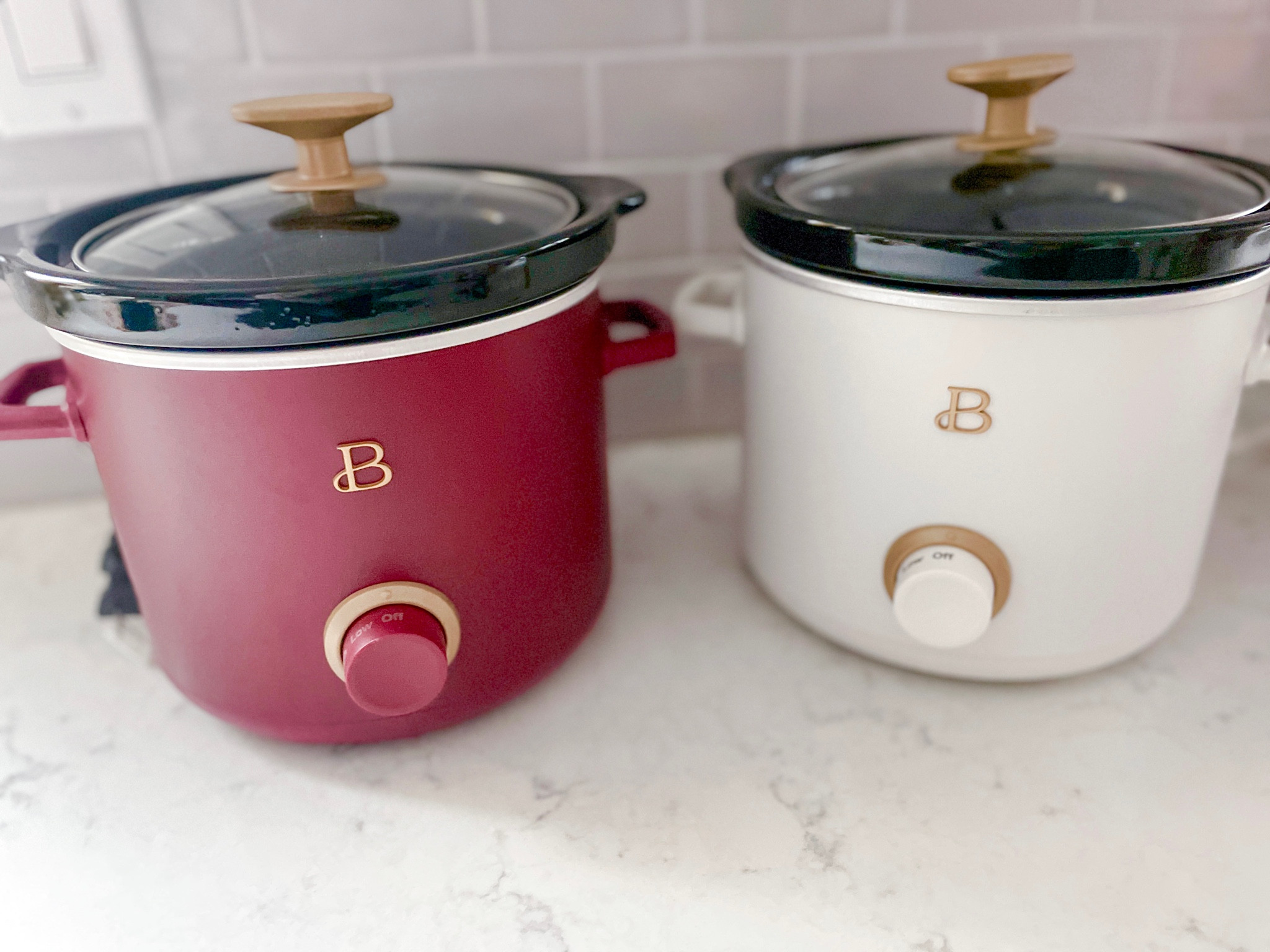 The Beautiful by Drew Barrymore 2-Pack 2 qt Slow Cooker Set is ideal for small-space living. Perfect for for sauces, dips or cooking a warm meal for a small group.  Love the gold accents and a soft matte premium finish. #walmarthome #walmart 

#LTKHolidaySale #LTKGiftGuide #LTKCyberWeek