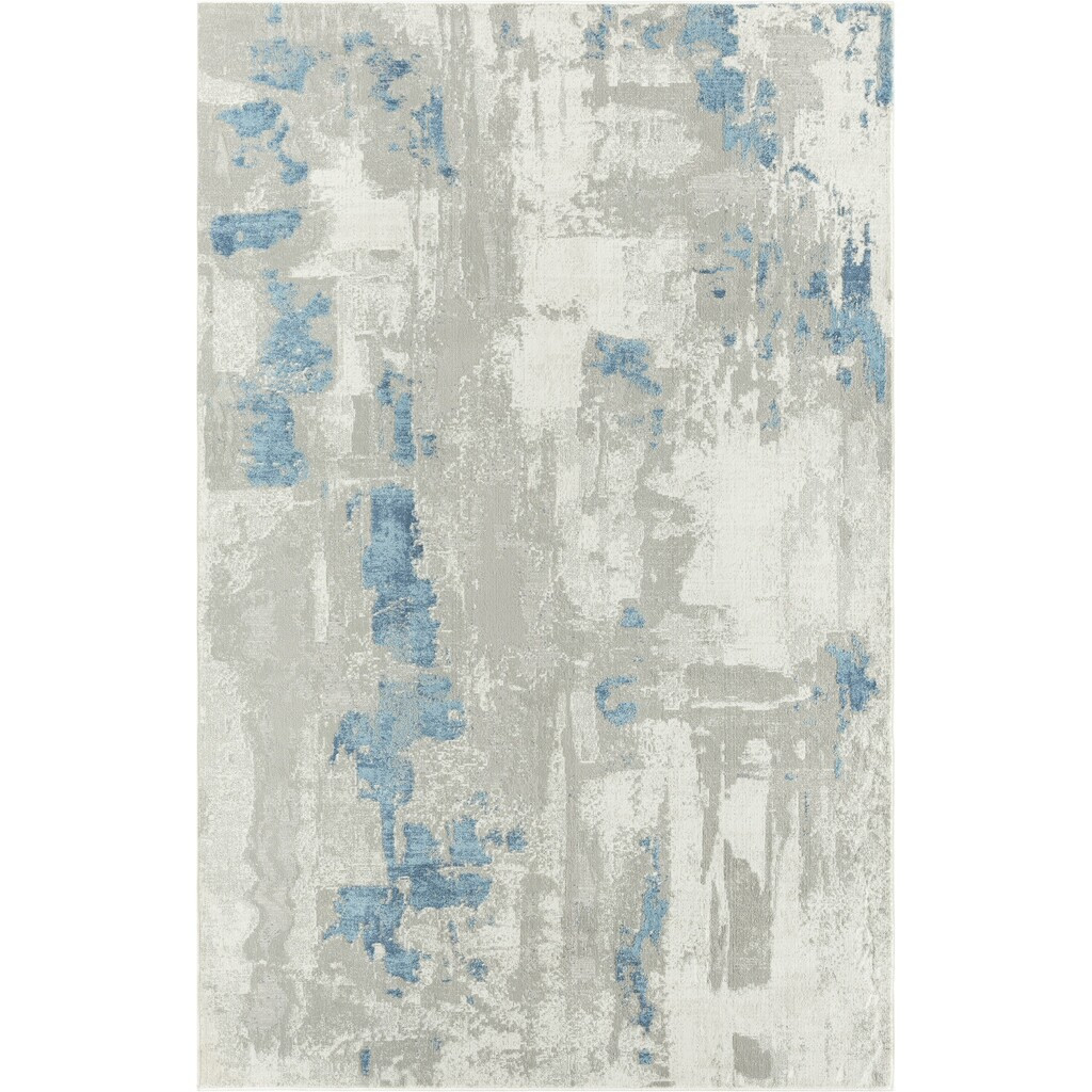 Elara Umtra Abstract Brushstroke Area Rug In Gray | 1stopbedrooms