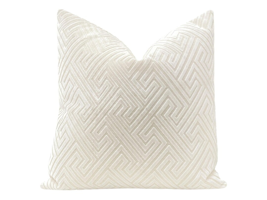 Roman Cut Velvet // Alabaster Pillow | Cut Velvet | Designer Velvet Pillow | Bedroom + Home Decor... | Etsy (US)