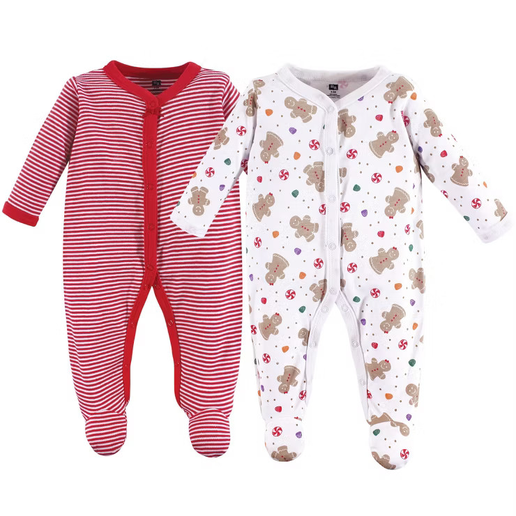 Hudson Baby Infant Girl Cotton Snap Sleep and Play 2pk, Sugar Spice | Target