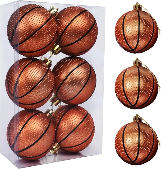 mupera Christmas Ornament Basketball - 6Pcs Sport Theme Xmas Basketball(2023 New), Decorative Bal... | Amazon (US)