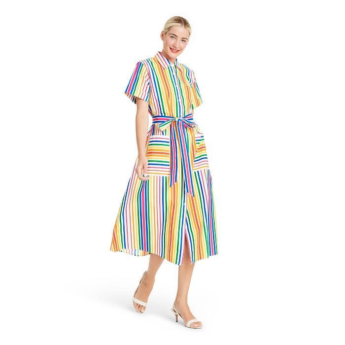 Striped Short Sleeve Shirtdress - Christopher John Rogers for Target | Target