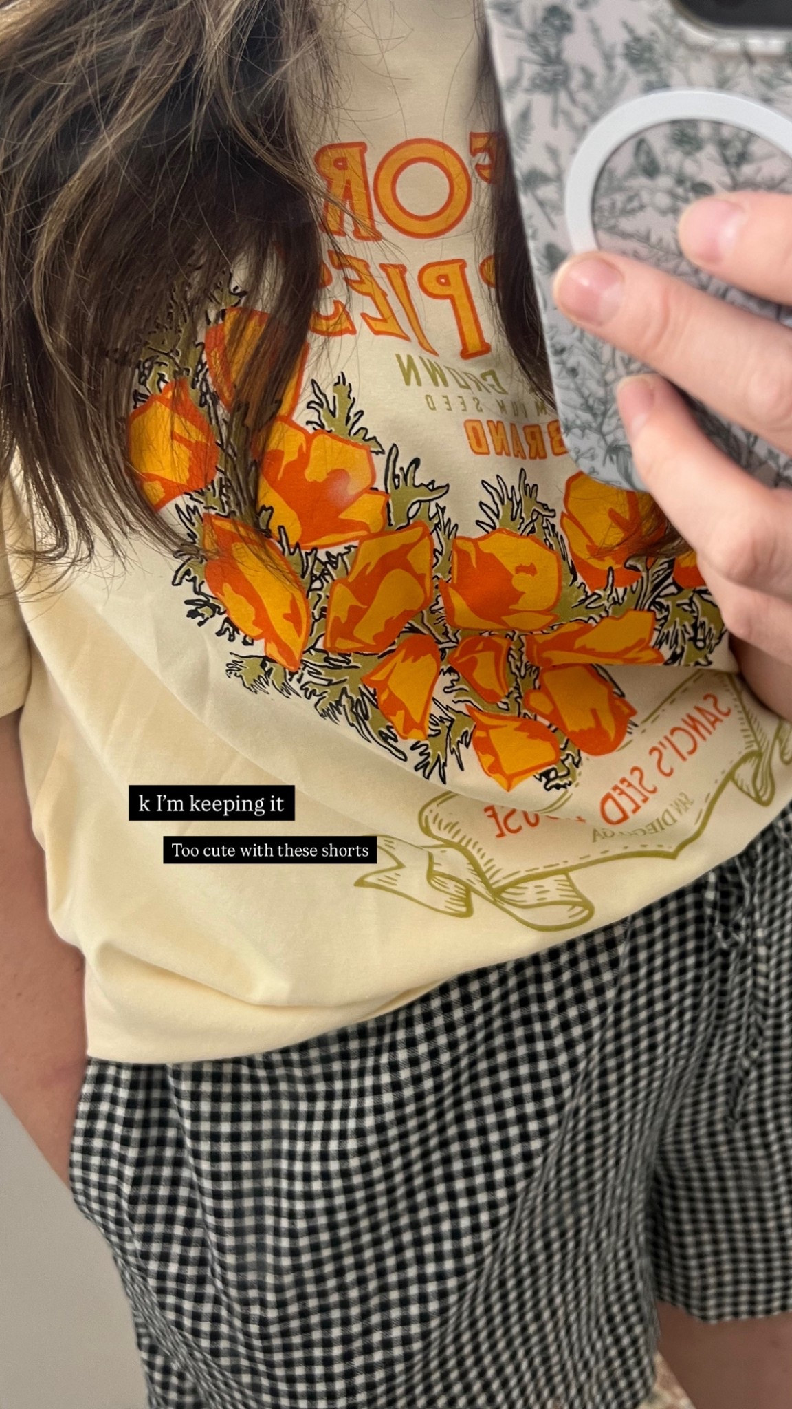 Easy summer outfit, target clothes, target style, Amazon style, vintage graphic shirt, gingham shorts, spring outfit, budget clothes 