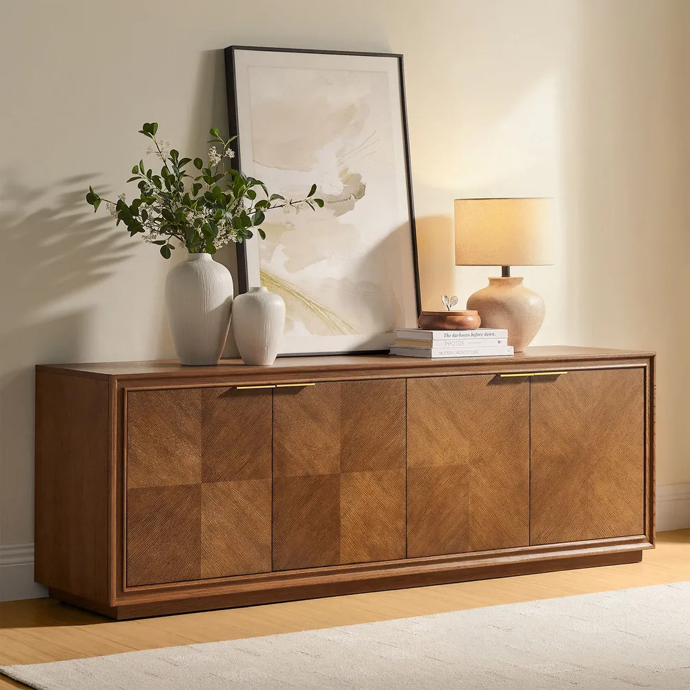 Thursen 72" Chevron Media ConsoleSHOP THE THURSEN COLLECTION$1,2996 ReviewsCollection:Media Conso... | Hernest