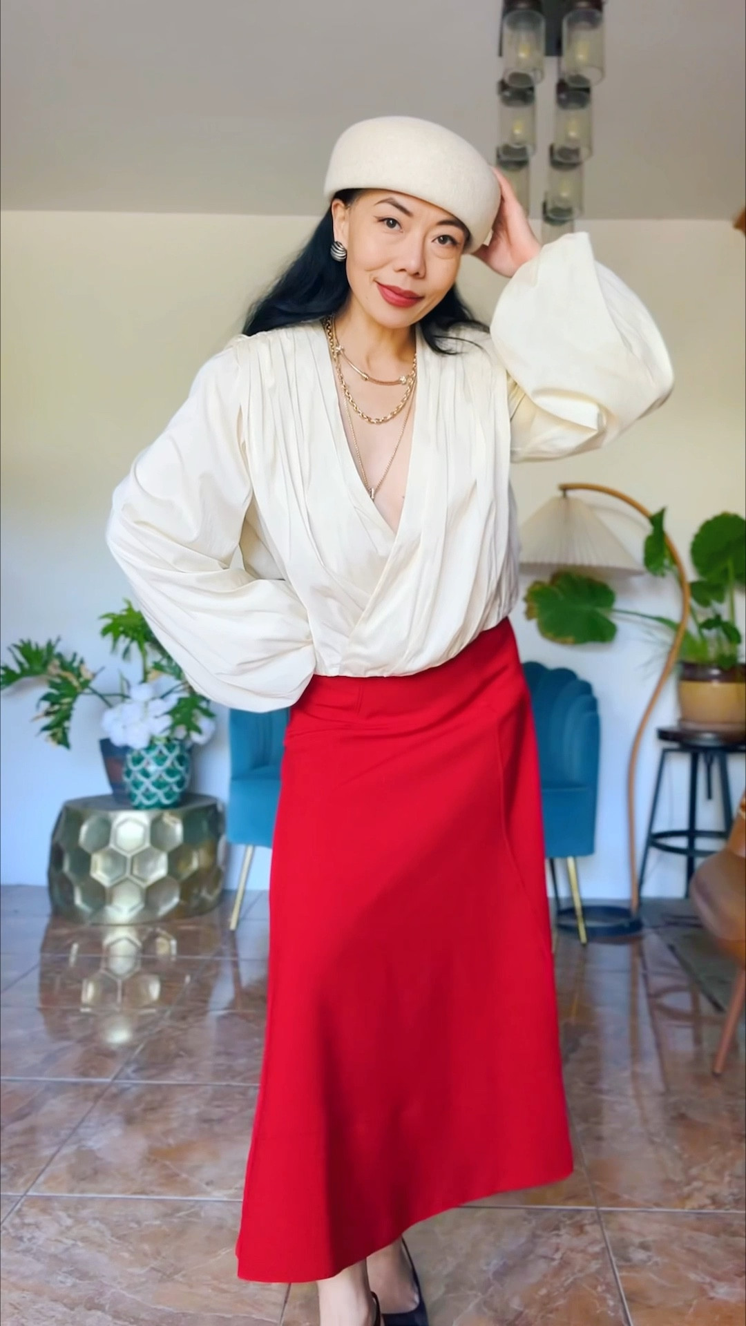 A warm holiday dressing. Classy blouse + festive skirts. 

#LTKHoliday #LTKgrwm