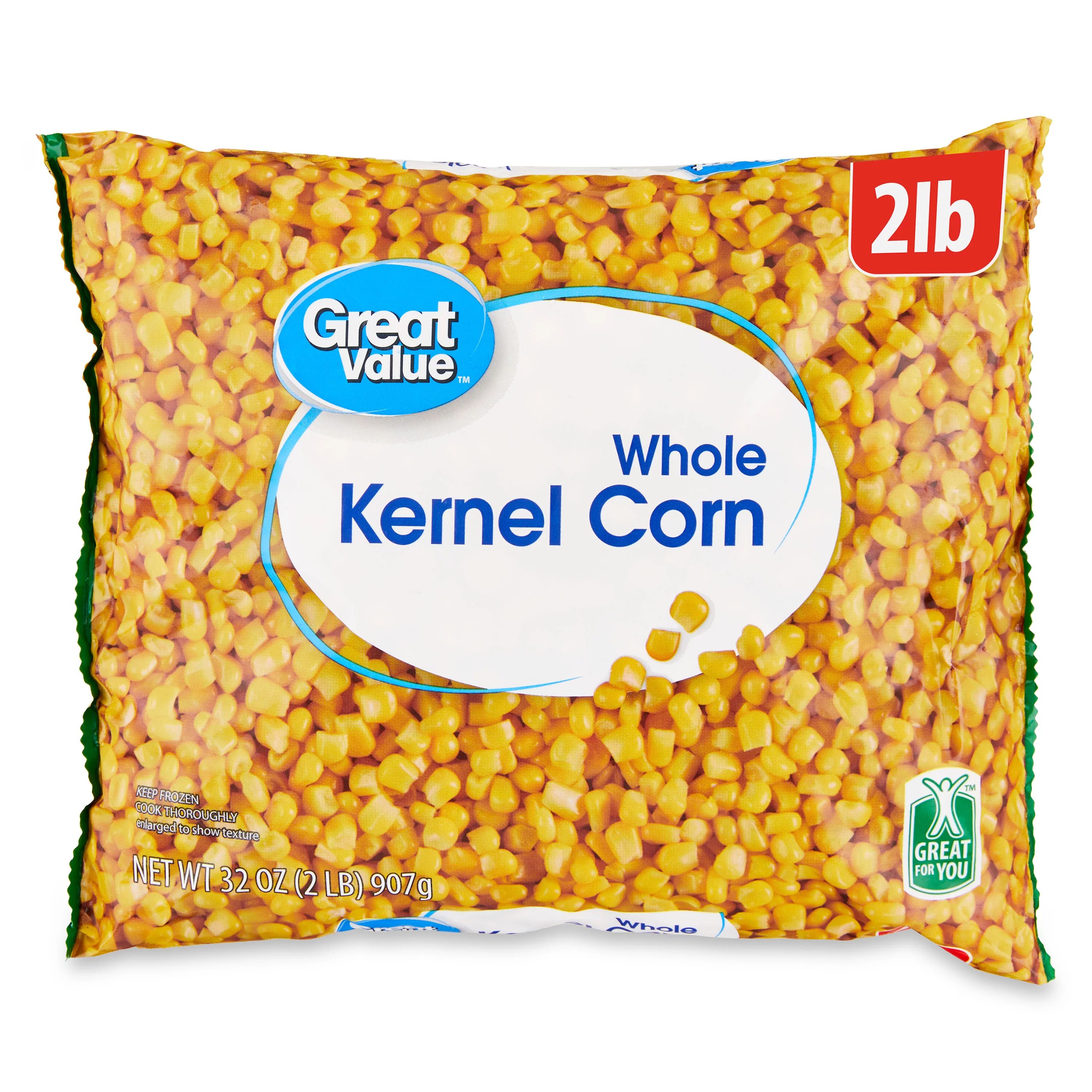 Great Value Frozen Whole Kernel Corn, 32 oz Steamable Bag | Walmart (US)