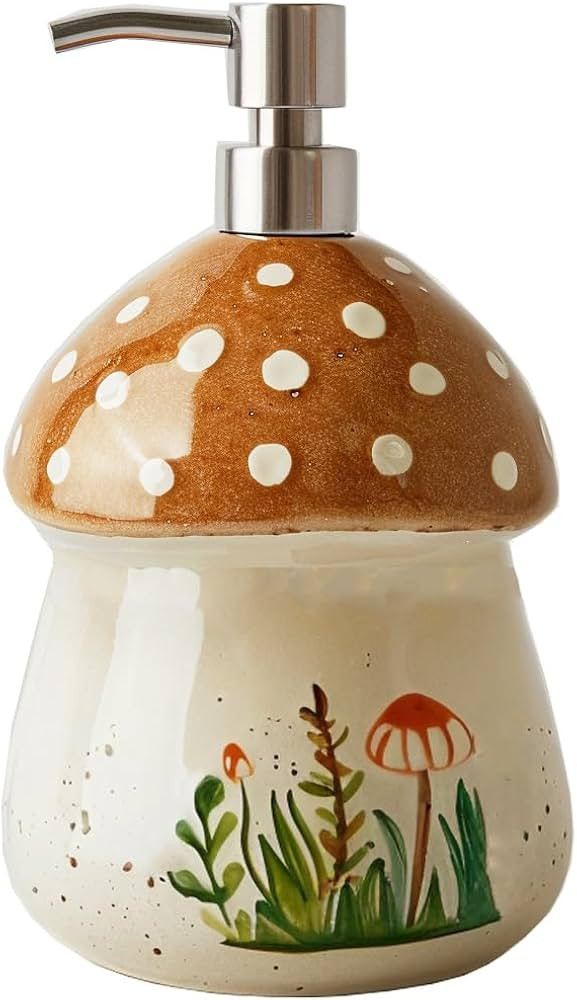 Colias Wing Retro Mushroom Soap Dispenser with Plastic Pump, Refillable Lotion Soap Bottle, Lotio... | Amazon (US)