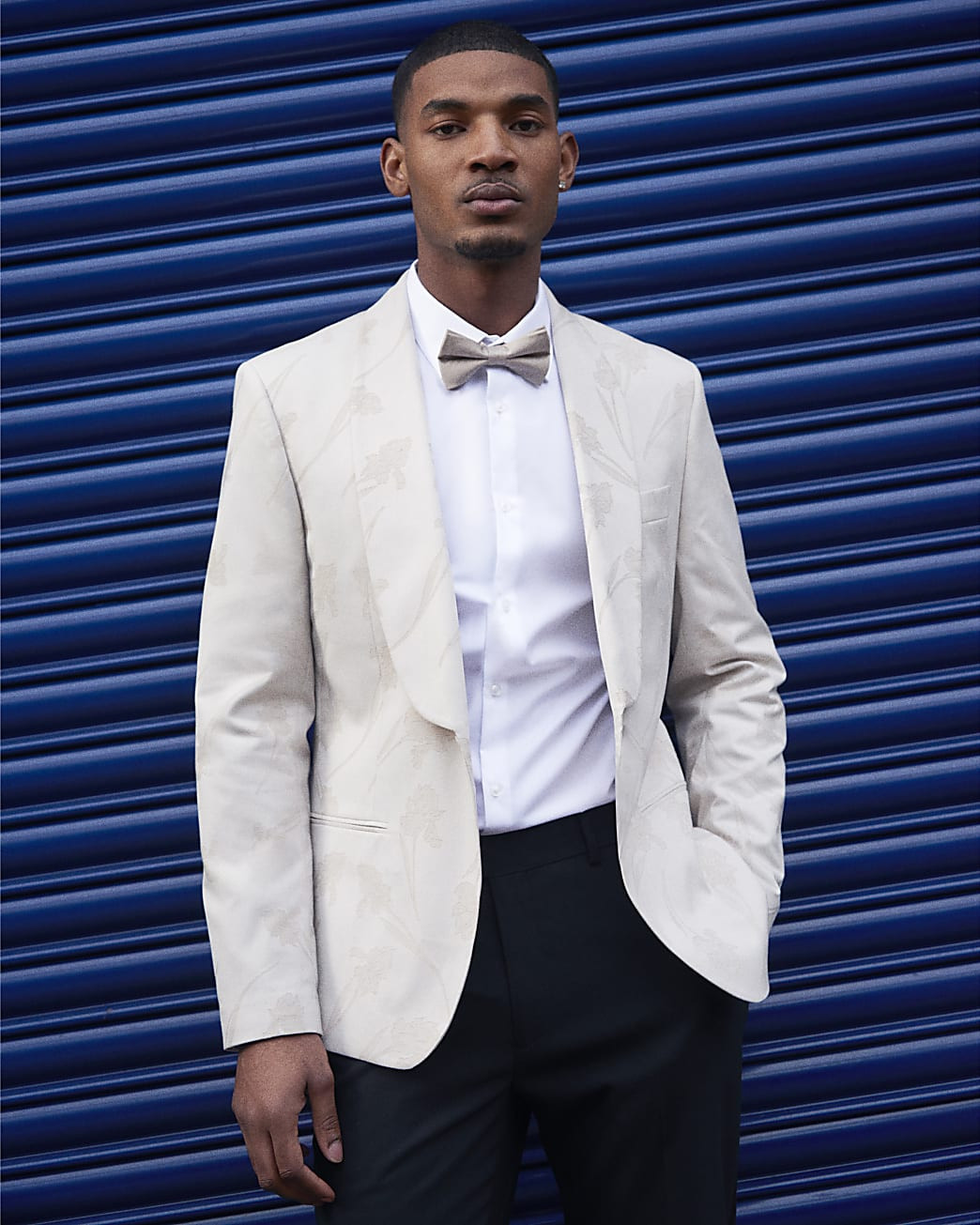 Cream Embroidered Suit Jacket | River Island UK & IE