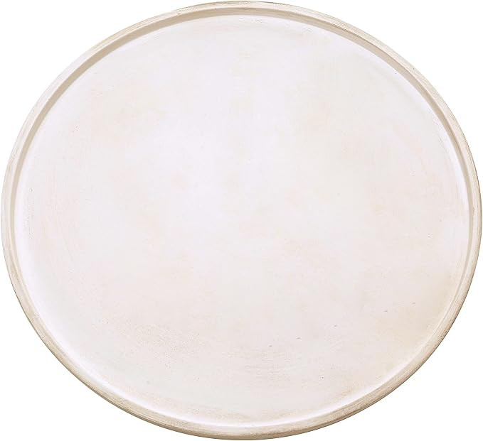 DN DECONATION White Wood Tray, 14.76\u201c Decorative Tray for Coffee Table, Decorative Round Tra... | Amazon (US)