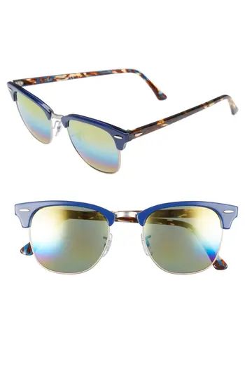 Women's Ray-Ban Standard Clubmaster 51Mm Mirrored Rainbow Sunglasses - | Nordstrom