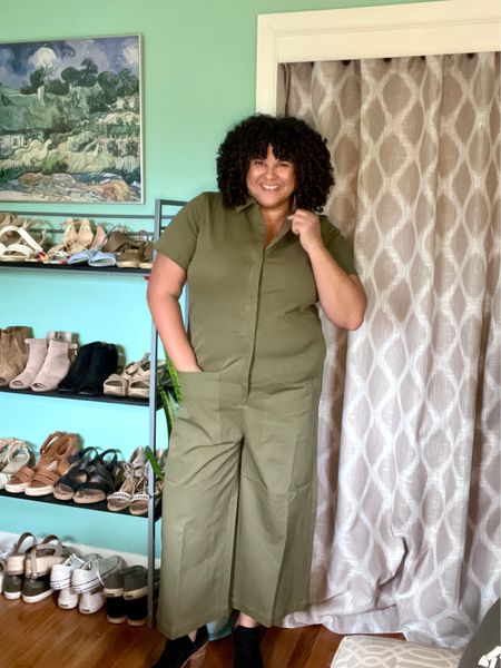 Stretch cotton twill utility style jumpsuit. Comes in 4 different colors. Just add shoes and you have a whole outfit!

Available in sizes 00-40. I’m wearing the S 14-16.

Promo Code for extra 10% Off Sitewide: INFS-MBMOMMA10 through 10/1.

#uspartner 

#LTKover40 #LTKplussize #LTKmidsize